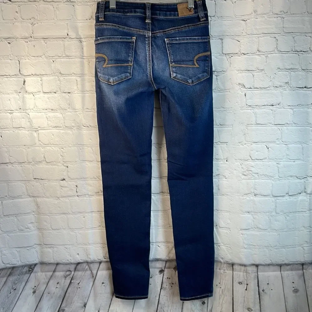American Eagle Women’s Jeans, High Rise Jegging size 00, super‎ stretch
